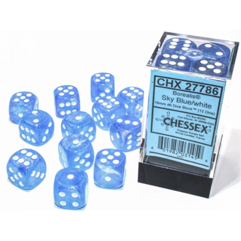 16mm D6 Brick: Borealis - Sky Blue/White (12)