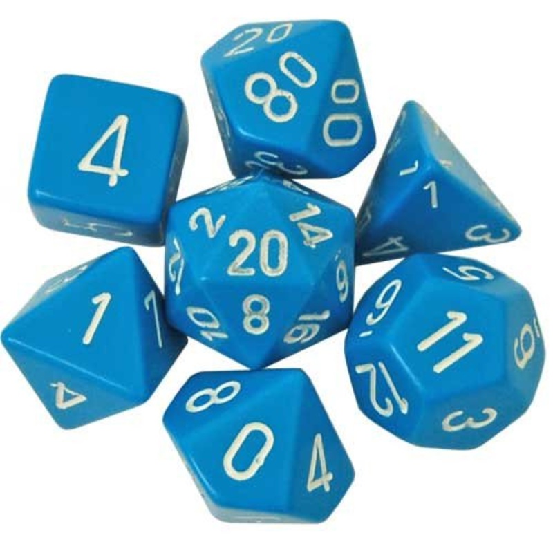 Chessex 7-Die Set: Opaque Light Blue/White