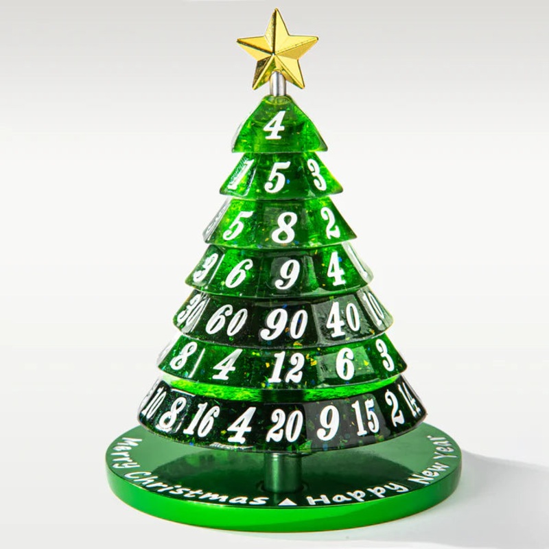 Resin Christmas Tree Dice Set:Green