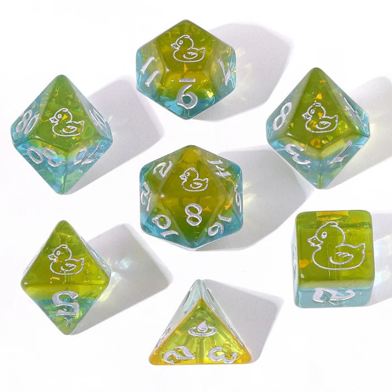 Round Edge Resin Dice Set: Rubber Duck