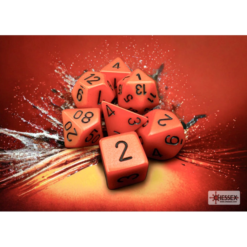 RPG Dice Set: Opaque Orange/Black