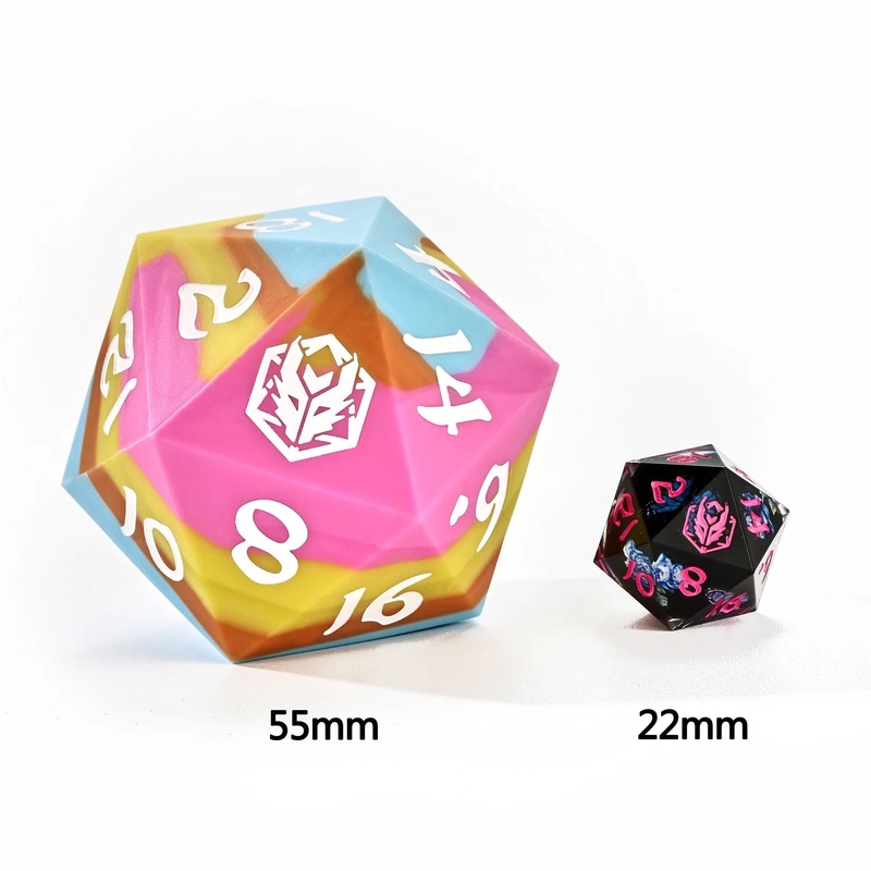 55mm Chonk Rubber D20: Radiant Whispers
