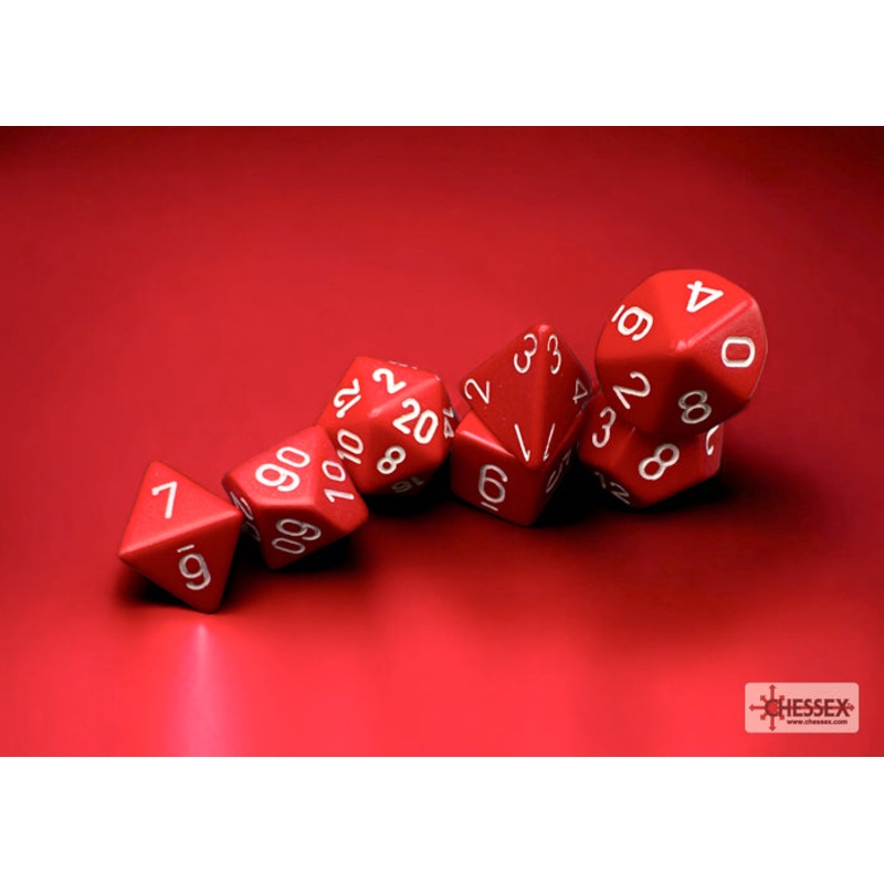 Chessex: 7-Die Set Opaque - Red/White