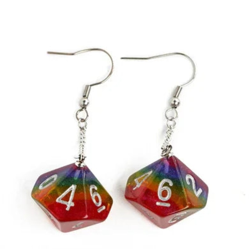 Galaxy D10 Earrings: Glitter Rainbow