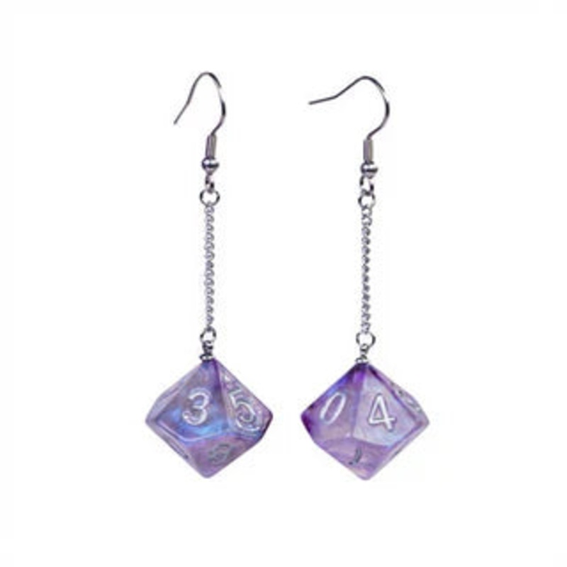 Galaxy D10 Earrings: Purple and Black