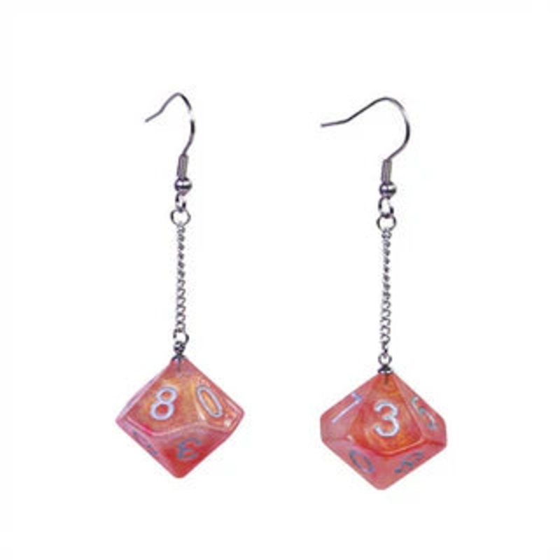 Galaxy D10 Earrings: Red & Orange