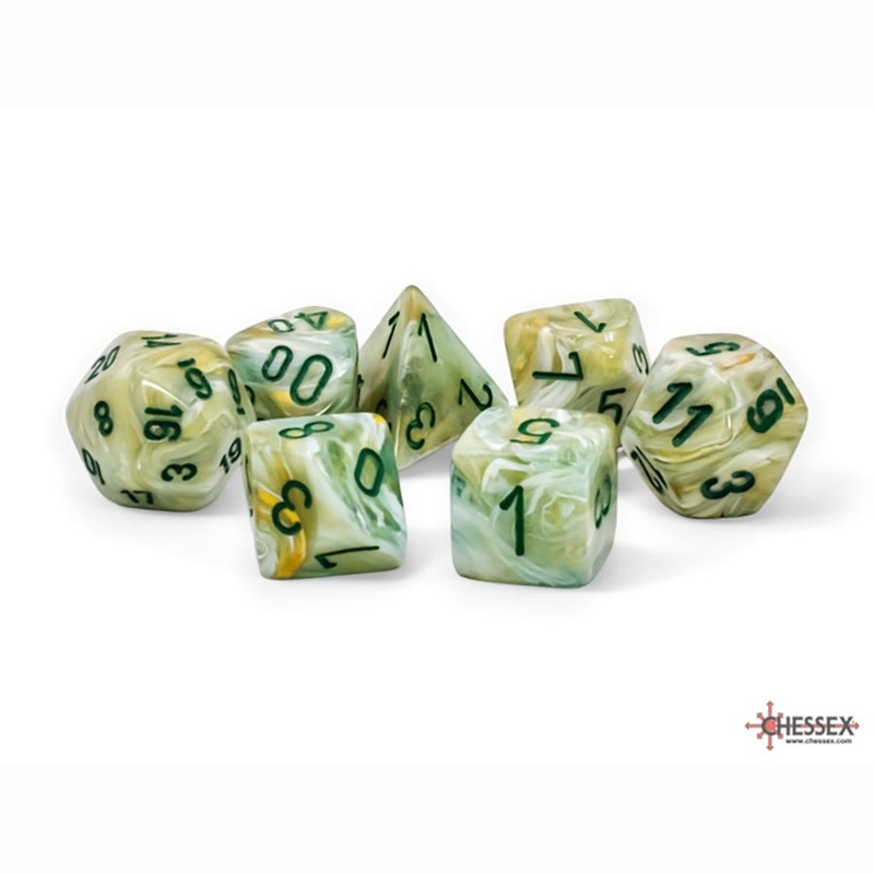Mega RPG Dice Set: Marble - Green/Dark Green