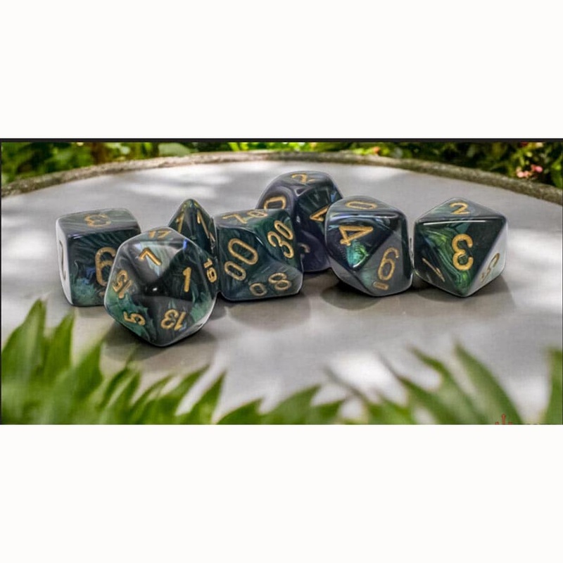 Mega RPG Dice Set: Scarab - Jade/Gold