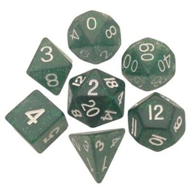 Mini RPG Dice Set: Ethereal Green