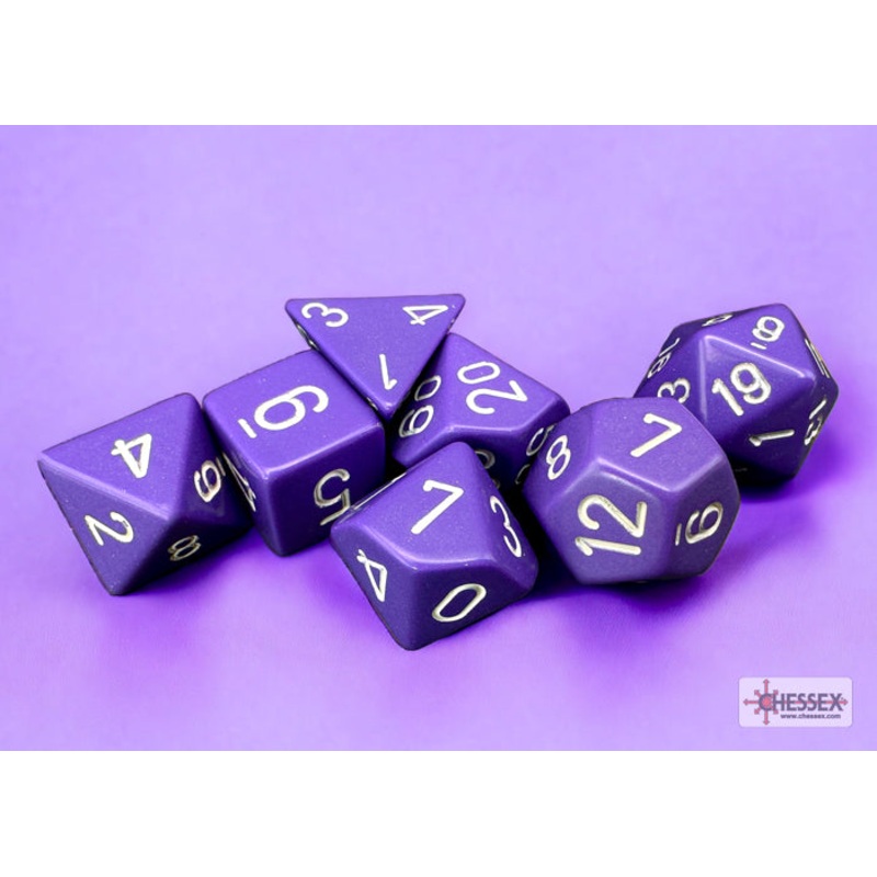 RPG Dice Set: Opaque Purple/White