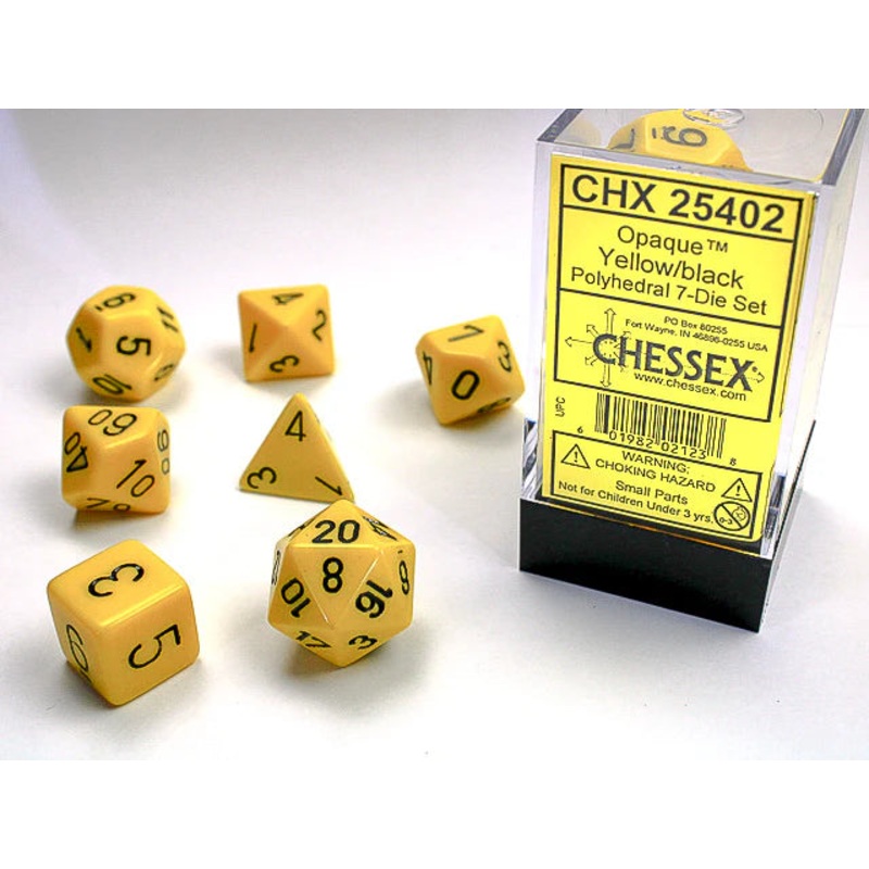 RPG Dice Set: Opaque Yellow/Black
