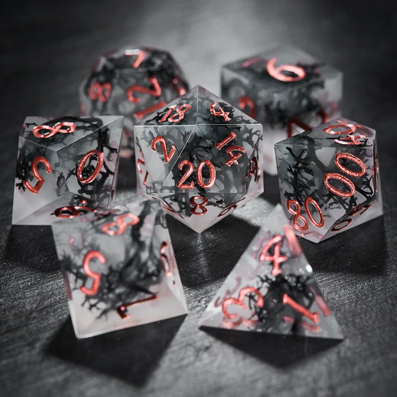 RPG Dice Set with Box: Black Coral