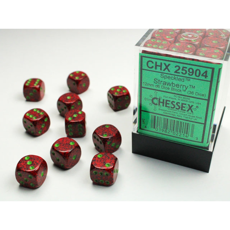12mm D6 Brick: Speckled - Strawberry (36)