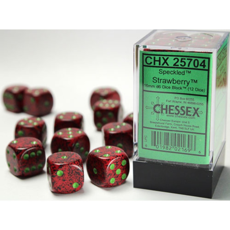 16mm D6 Brick: Speckled - Strawberry (12)