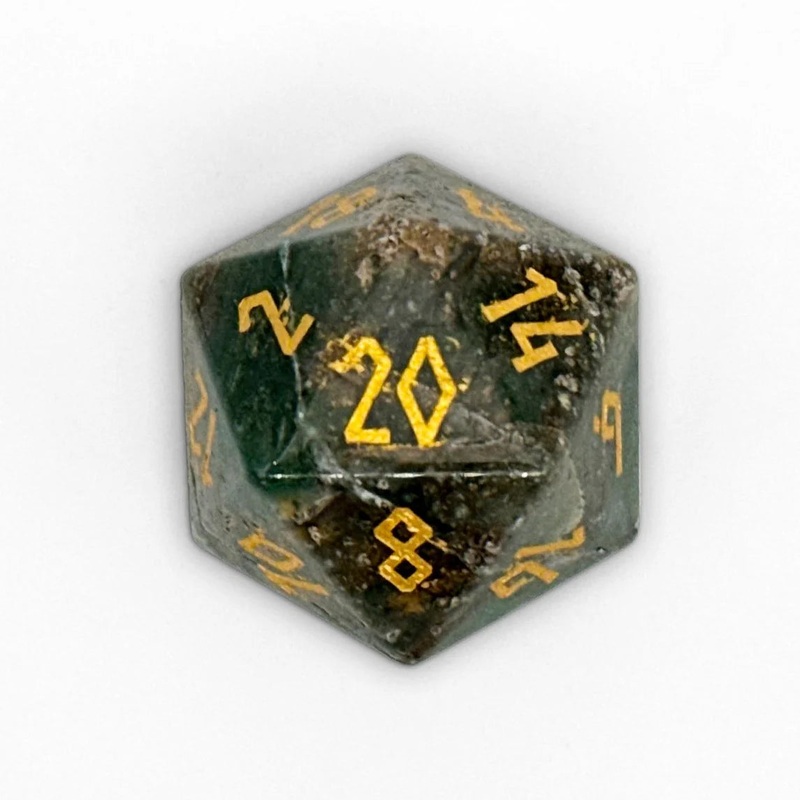 30MM Gemstone D20 Boulder: African Jade