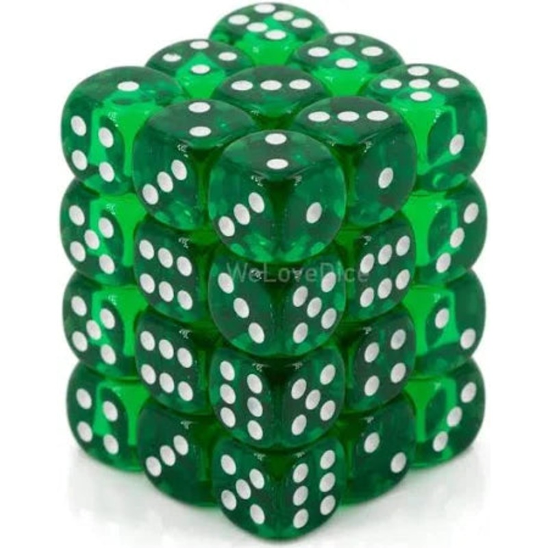Chessex: Translucent Green/White - 36 ct