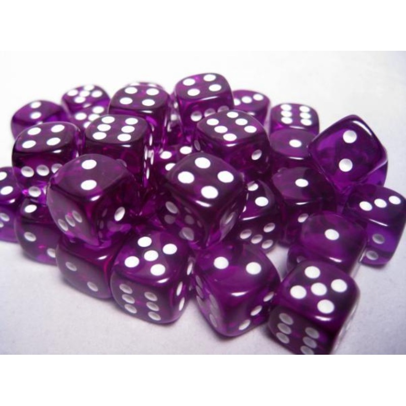 Chessex: Translucent Purple/White - 36 ct