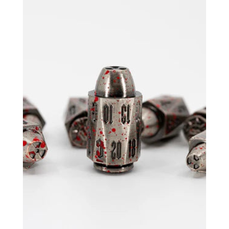 Metal RPG Dice Set: Charlie Iron Bullet