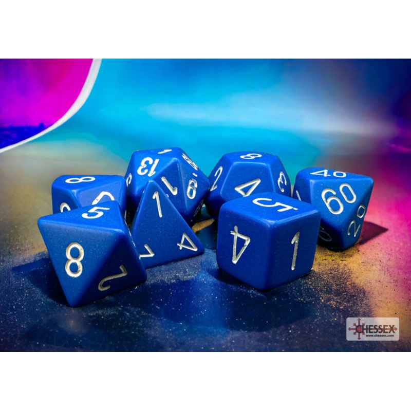 RPG Dice Set: Opaque - Blue/White