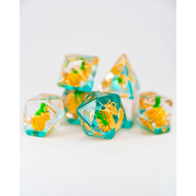 Acrylic Inclusion RPG Dice Set: Chomper