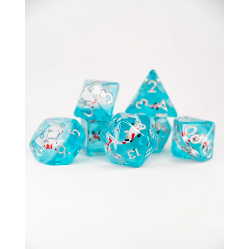 Acrylic Inclusion RPG Dice Set: Koi