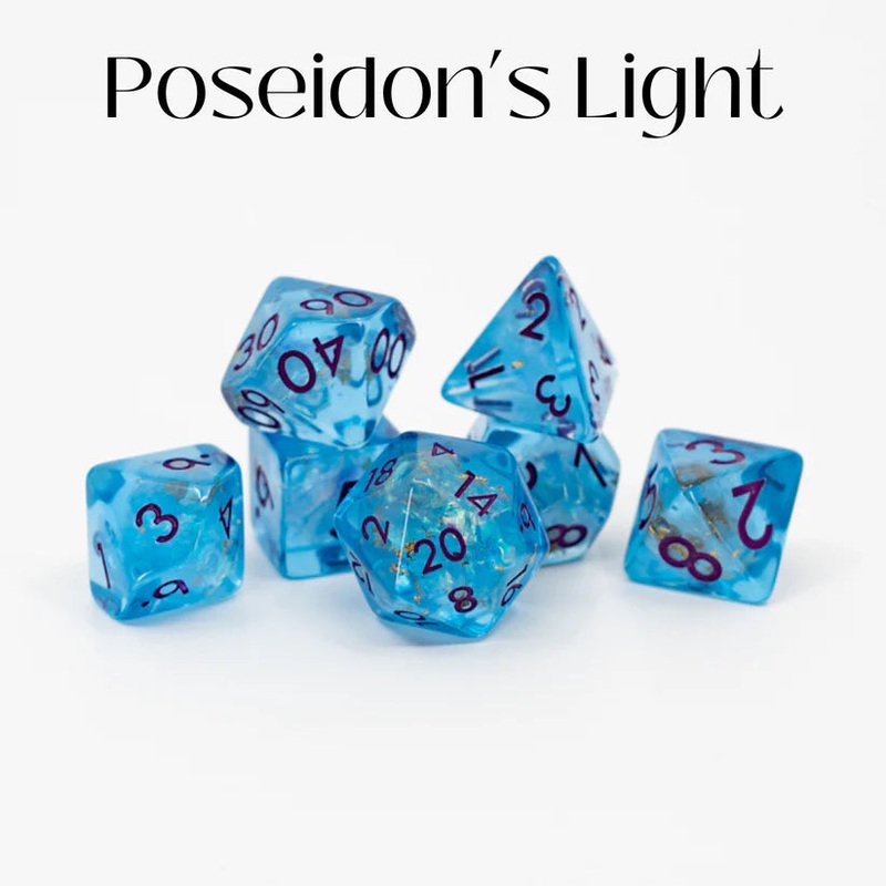Acrylic RPG Dice Set: Poseidon's Light
