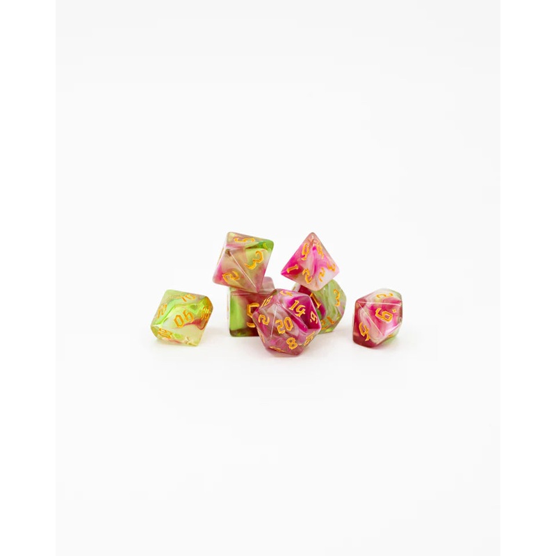 Acrylic RPG Dice Set: Watermelon Sugar