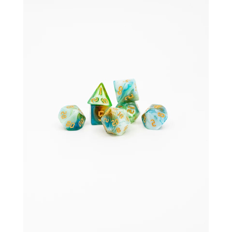 Acrylic RPG Dice Set: Zephyr Strike