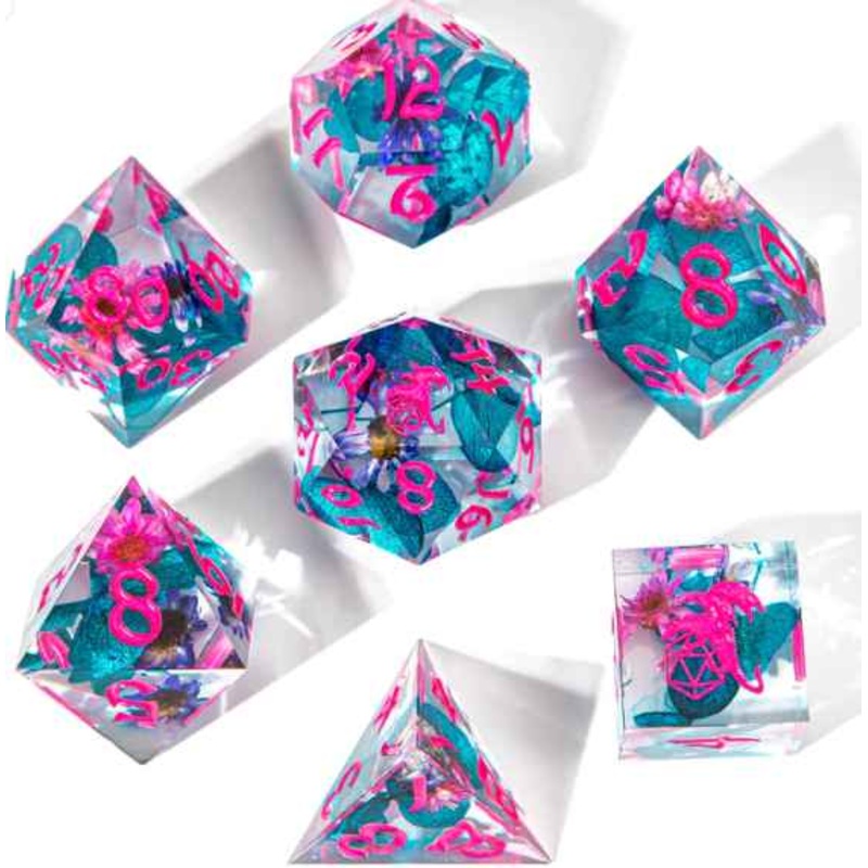 Captured Magic Sharp Edge Resin Dice: Vapor Wave Blossom