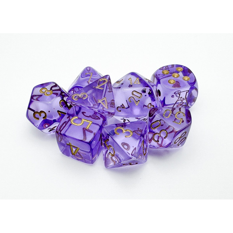 Chessex 7-Die Set: Lab Dice Lavender/Gold