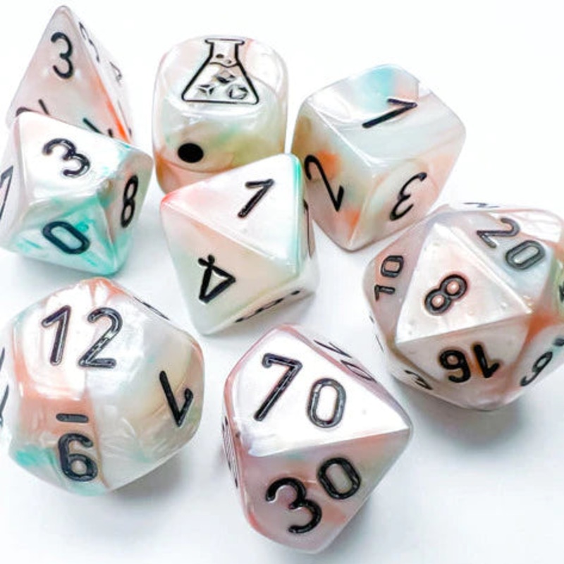 Chessex 7-Die Set: Lab Dice Lustrous Sea Shell/Black