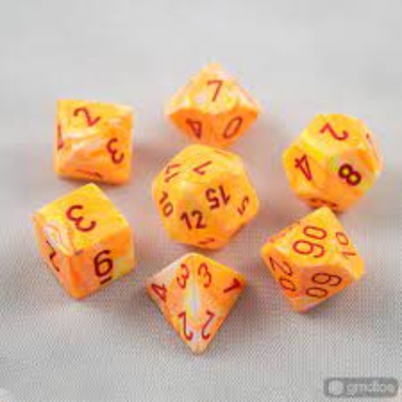Chessex 7-Die Set: Sunburst/Red
