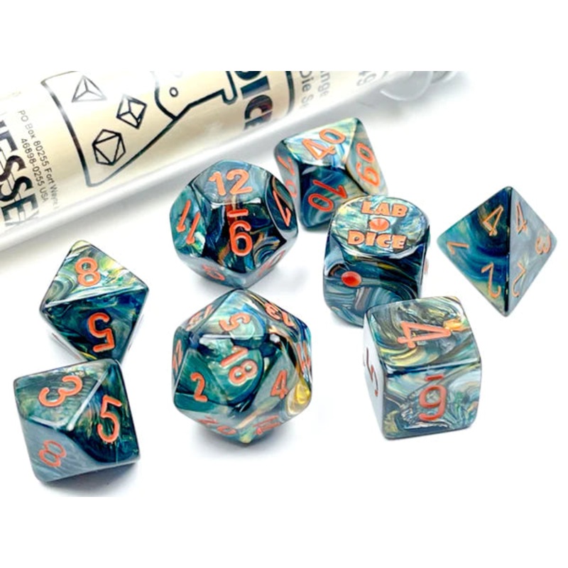 Chessex Lab 7-Die Set: Sunburst/Red