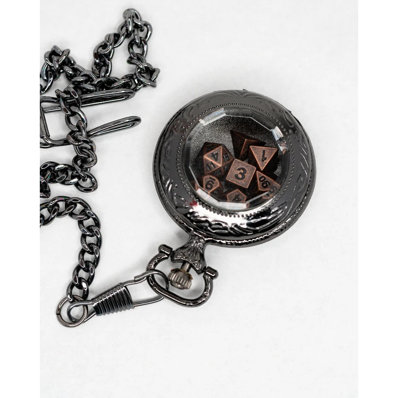 Chrome Pocketwatch with Mini Dice Set: Infant Horologist