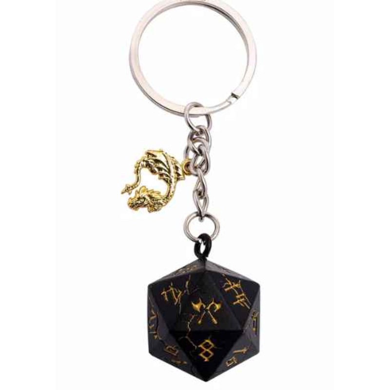 D20 Keychain: Barbarian - Matt Black