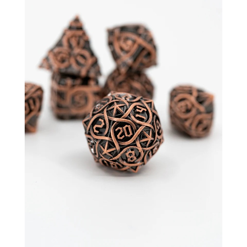 Metal RPG Dice Set: Celtic Bramble