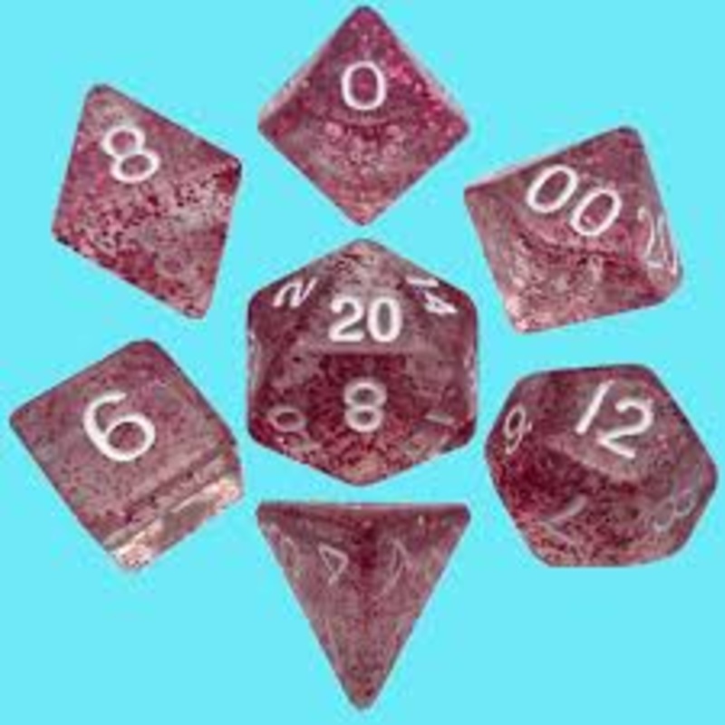Mini Polyhedral Dice Set: Ethereal Light Purple with White Numbers
