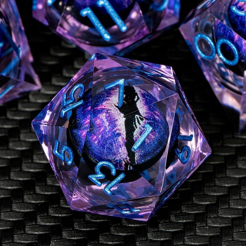 Dragon's Eye Resin Dice: Purple Eyes