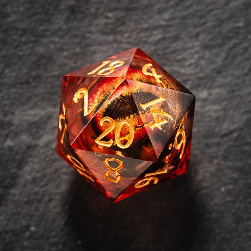 Dragon's Eye Resin Dice: Red Eyes
