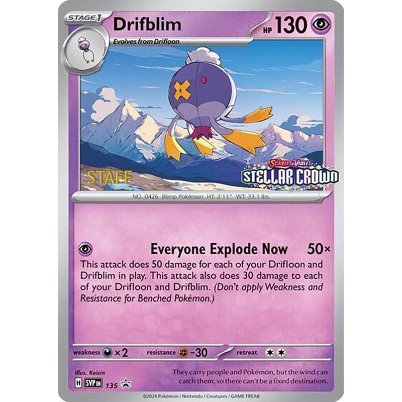 Drifblim (135) (Staff Promo) [Scarlet & Violet: Black Star Promos]