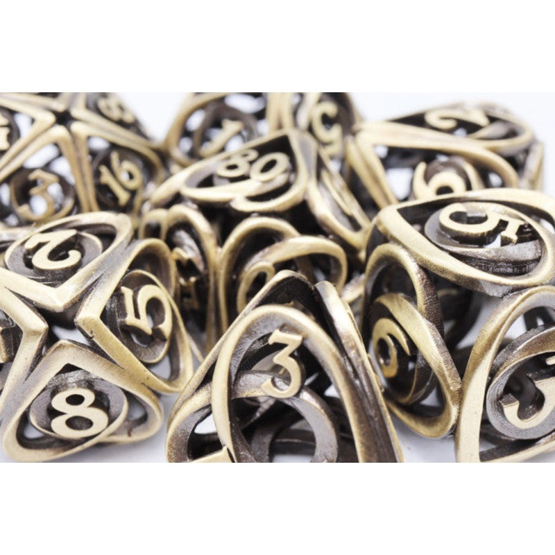Hollow Hearts Metal RPG Dice Set: Antique Bronze