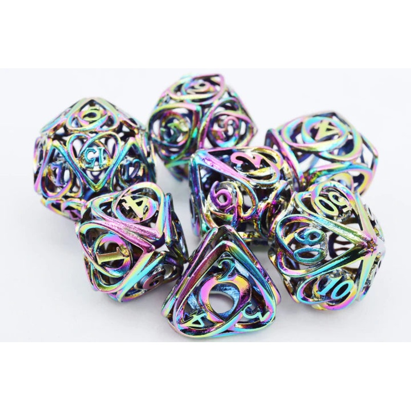 Hollow Hearts Metal RPG Dice Set: Burnt Opal