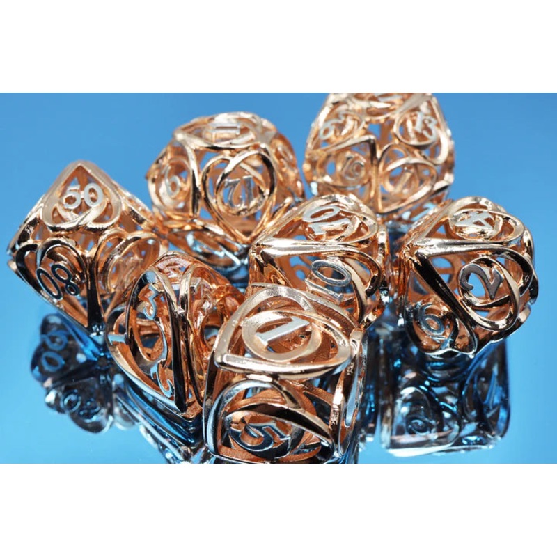 Hollow Hearts Metal RPG Dice Set: Copper