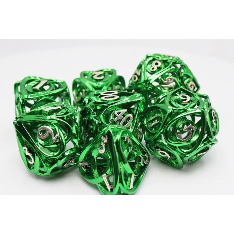 Hollow Hearts Metal RPG Dice Set: Green