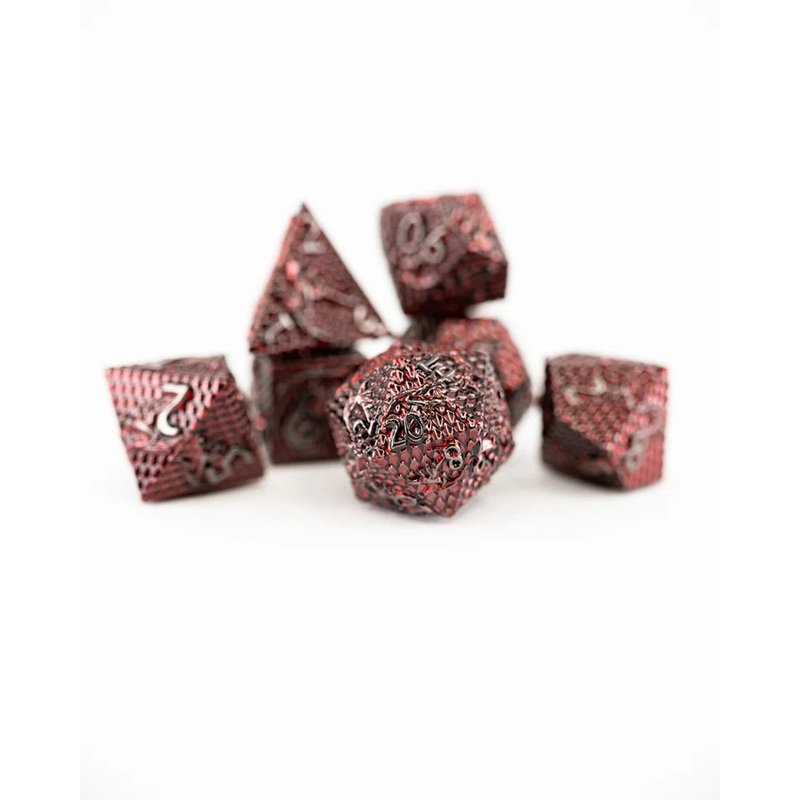 Metal RPG Dice Set: Scourge Rubies