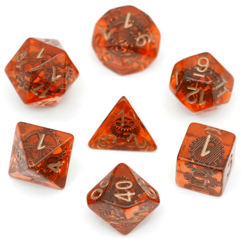 RPG Dice Set: Copper Gears