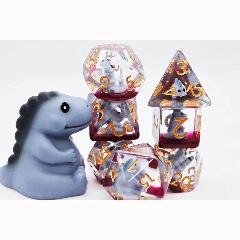 RPG Dice Set: Gray T-Rex