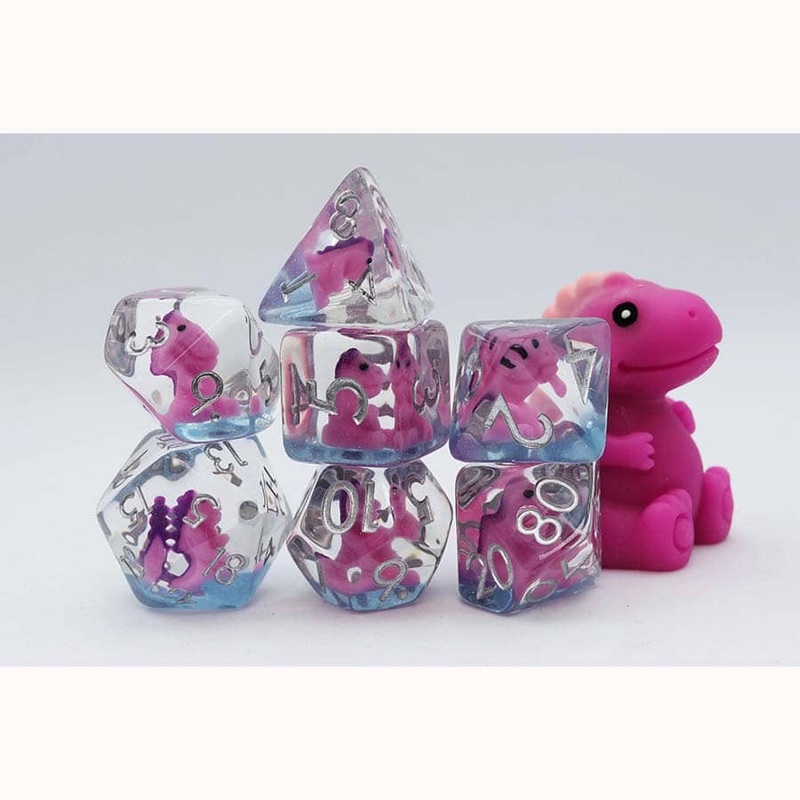 RPG Dice Set: Pink T-Rex