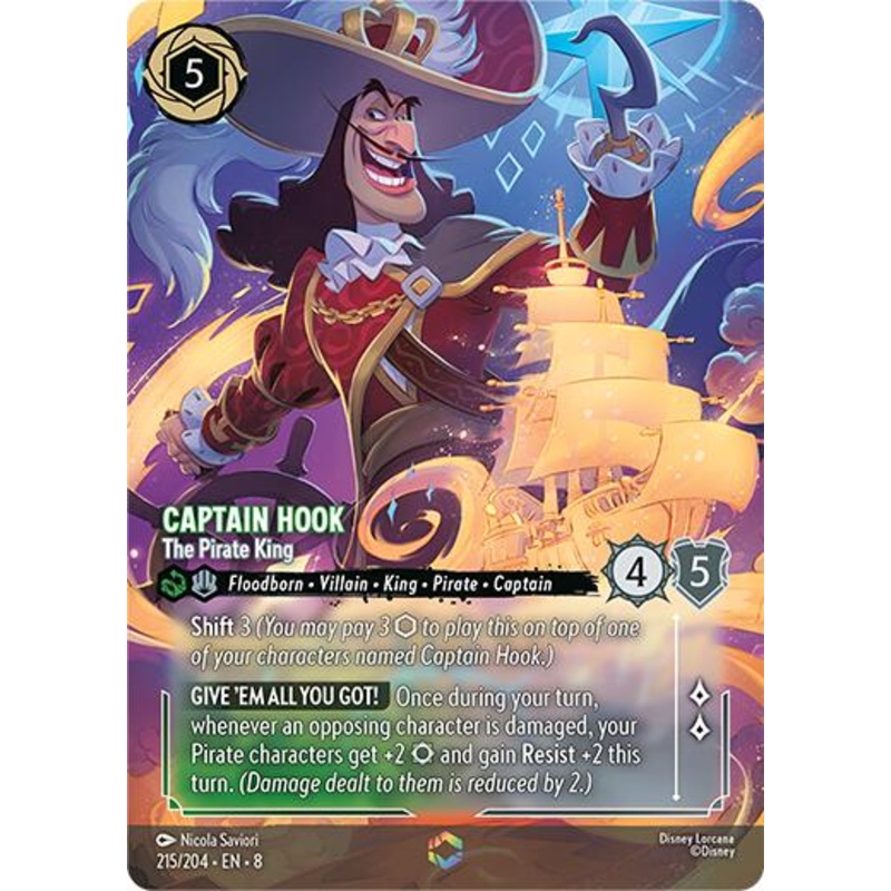 Captain Hook - The Pirate King (Enchanted) (215/204) [Reign of Jafar]