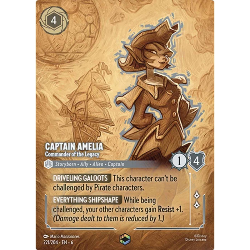 Captain Amelia - Commander of the Legacy (Enchanted) (221/204) [Azurite Sea]